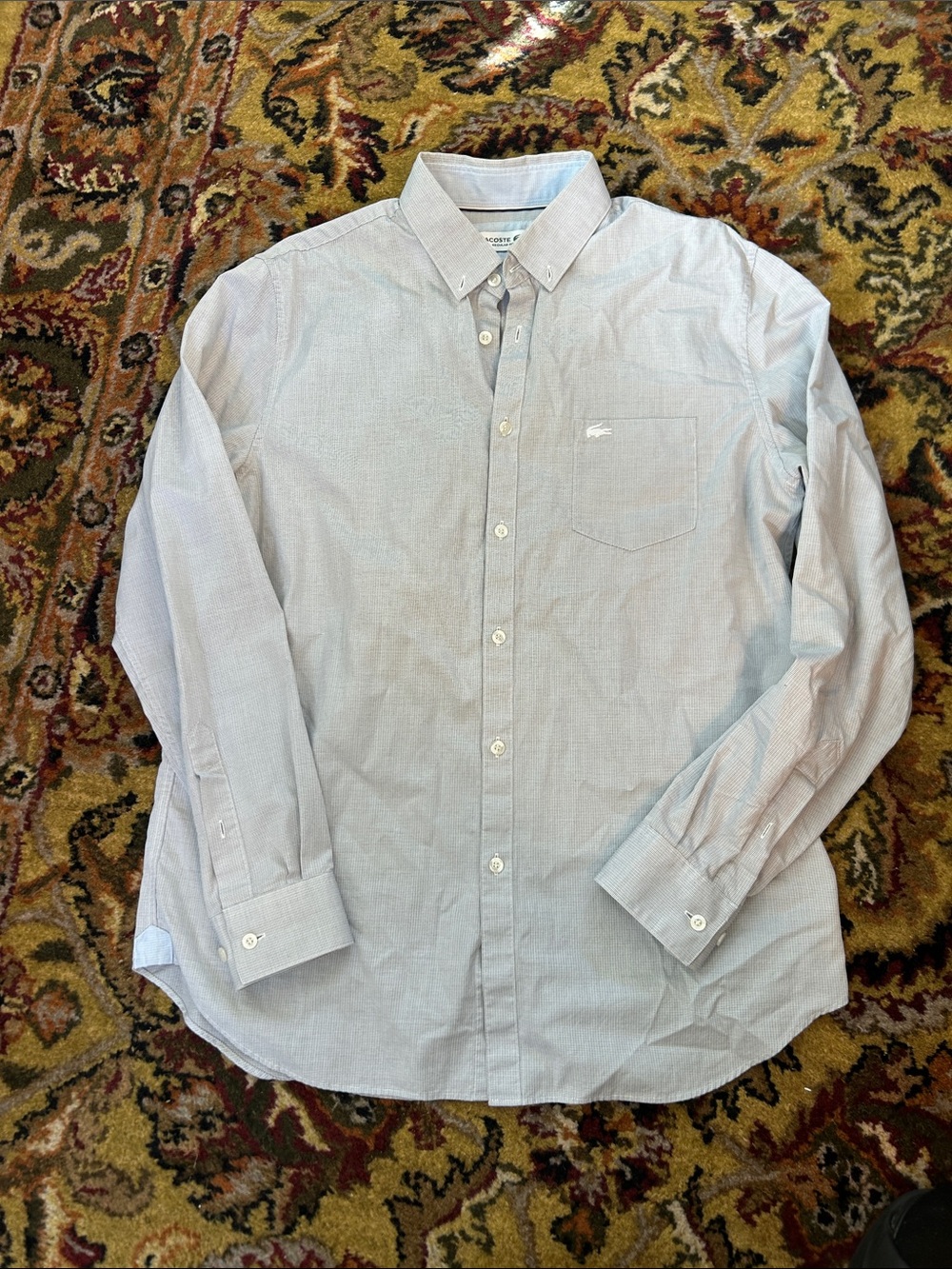 Lacoste Light Blue Button-Down Dress Shirt